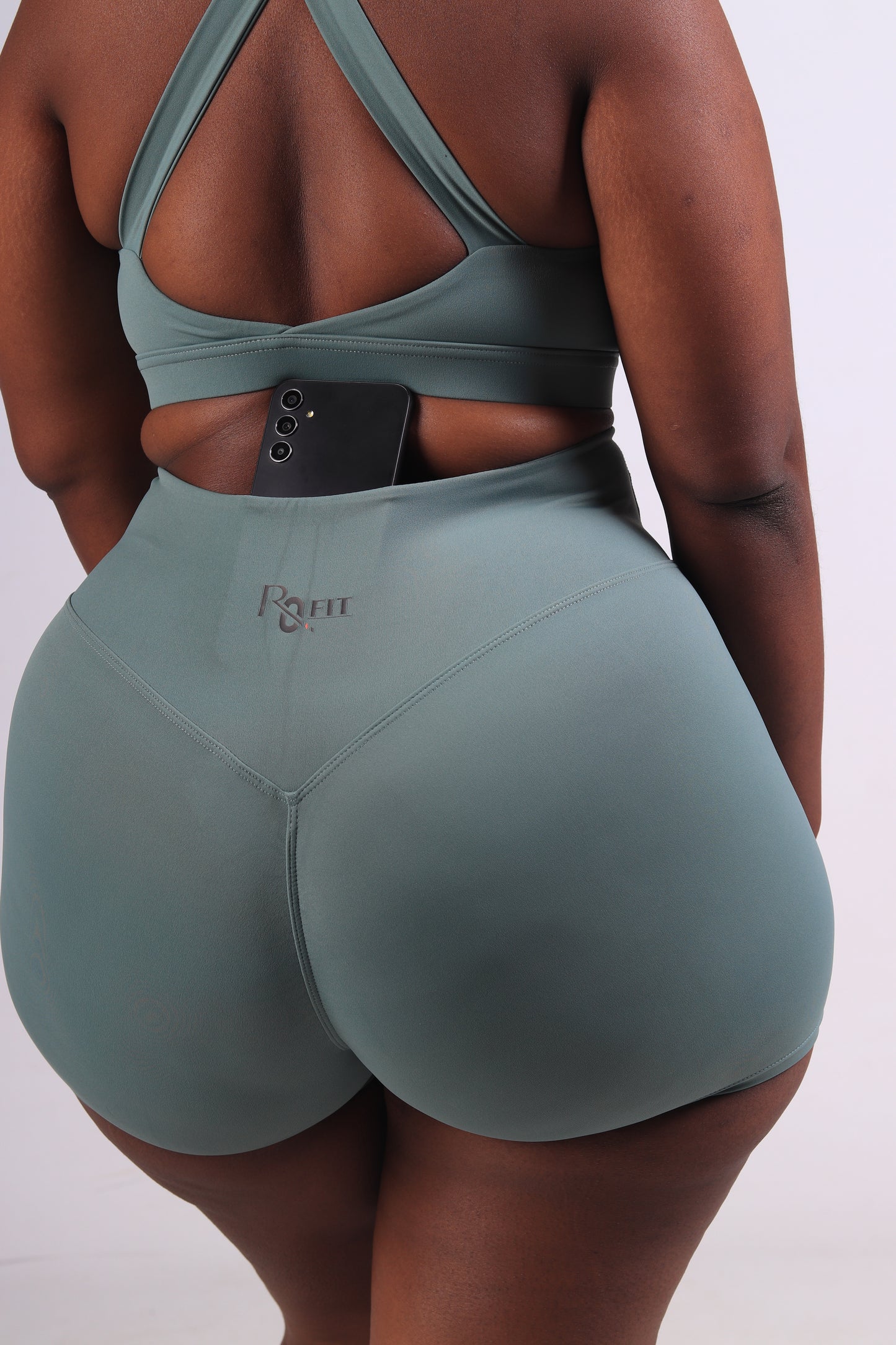 2 Piece Seamless Shot Tights with Cross Sport Bra