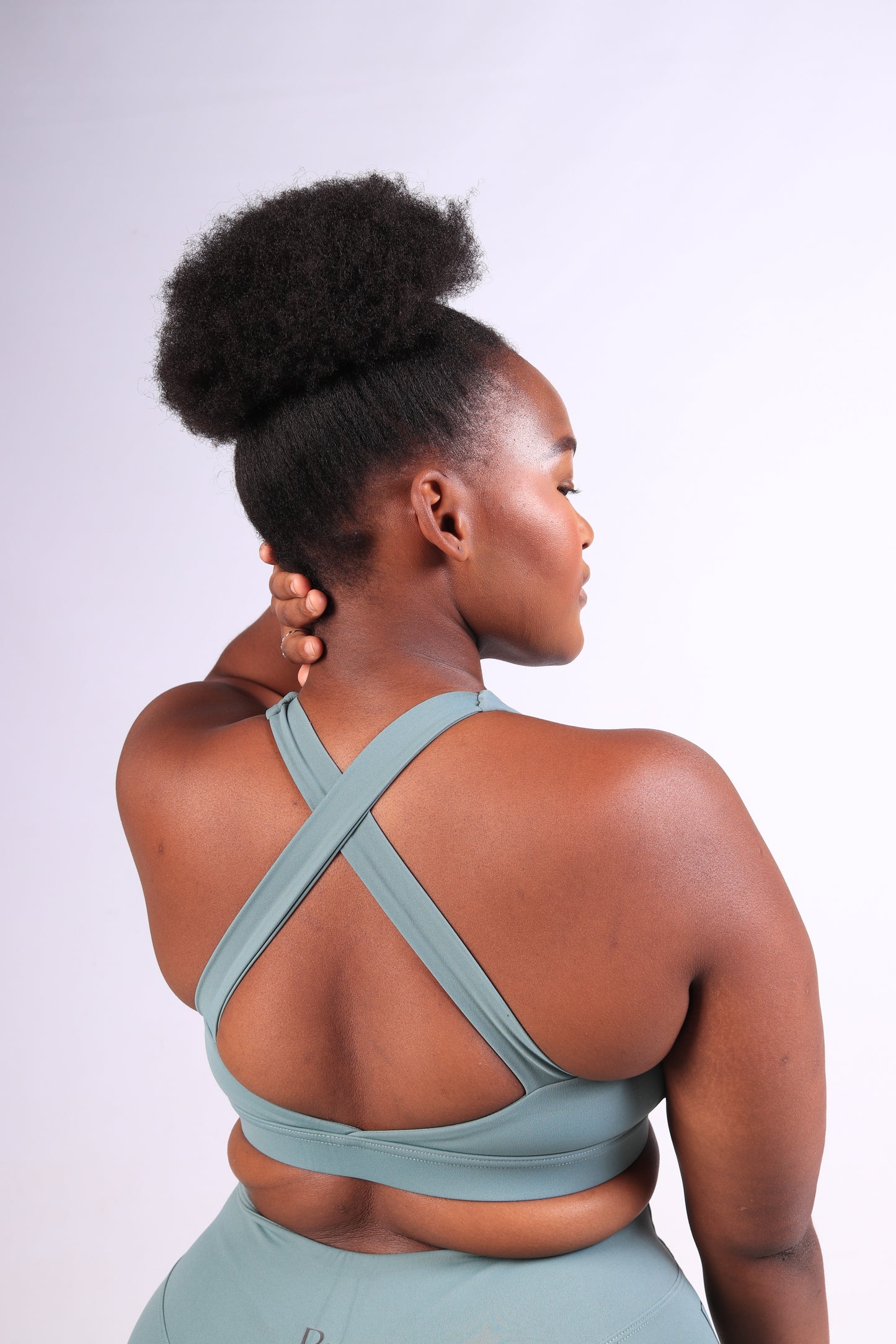 2 Piece Seamless Shot Tights with Cross Sport Bra